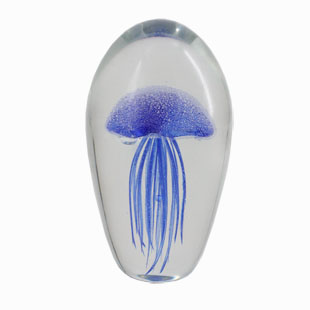 Glass Jellyfish Paperweght