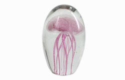 Glass Jellyfish Paperweight Purple